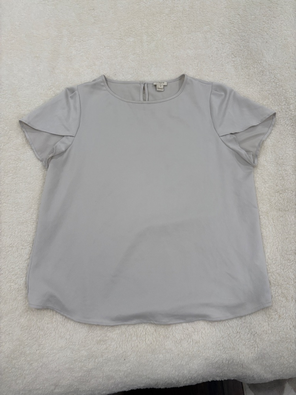 J. Crew Light Gray Short Sleeve Blouse